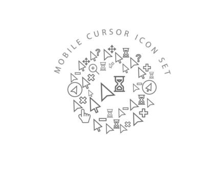 Mobile cursor icon set design on white background. vector