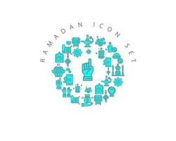 diseño de conjunto de iconos de Ramadán sobre fondo blanco. vector