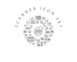 Scanner  icon set design on white background. vector