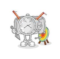 personaje de dibujos animados de reloj de pulsera vector