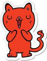 sticker of a cartoon cat vector