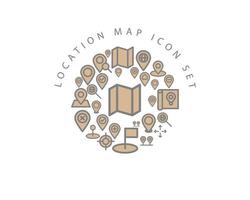 Location icon set design on white background. vector