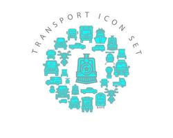 diseño de conjunto de iconos de transporte sobre fondo blanco. vector