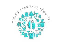 Viking elements icon set design on white background vector