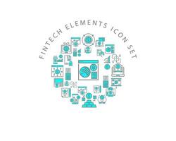 Fintech elements icon set design on white background vector