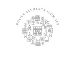 Police elements icon set design on white background vector