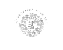 Corruption icon set design on white background. vector