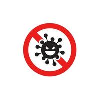 prohibición virus icono eps 10 vector