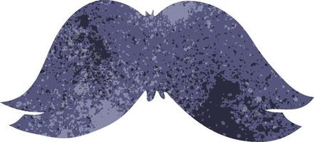 retro cartoon doodle of a mans moustache vector