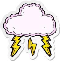 sticker of a cartoon cloud symbol vector