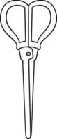 quirky line drawing cartoon scissors vector