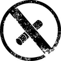 distressed symbol no smoking allowed sign vector