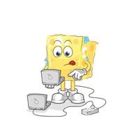 sponge character cartoon vector