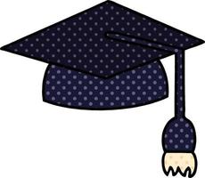 comic book style cartoon graduation cap vector