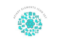 Apiary elements icon set design on white background vector