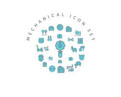 Mechanical icon set design on white background vector