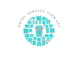 Hotel service icon set design on white background vector