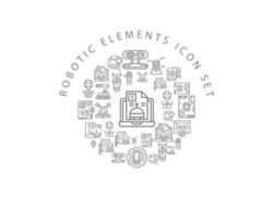 Robotic elements icon set design on white background. vector