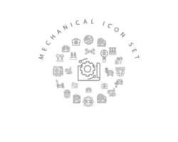 Mechanical icon set design on white background. vector