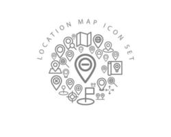 Location icon set design on white background. vector