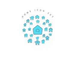 Home icon set design on white background. vector