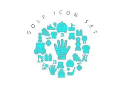 diseño de conjunto de iconos de golf sobre fondo blanco vector