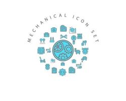 Mechanical icon set design on white background. vector