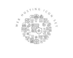 Web hosting icon set design on white background. vector