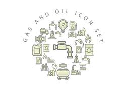 Gas and oil icon set design on white background. vector