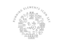 Running elements icon set design on white background. vector