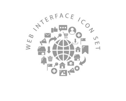 Web interface icon set design on white background. vector