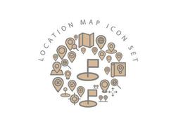 Location icon set design on white background. vector