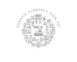 Robotic elements icon set design on white background. vector
