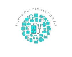 Technology devices icon set design. vector