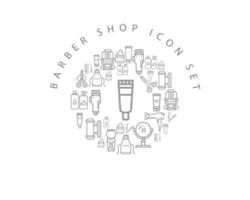 Barber shop icon set  on white background vector