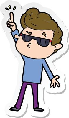 sticker of a cartoon cool guy