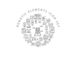 Robotic elements icon set design on white background. vector