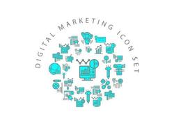 Digital Marketing icon set design on white background vector