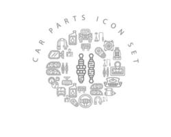 Car parts icon set design on white background. vector