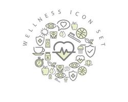Wellness interface icon set design on white background. vector
