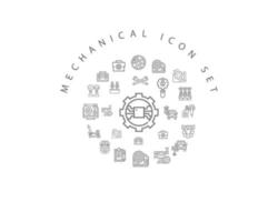 Mechanical icon set design on white background. vector