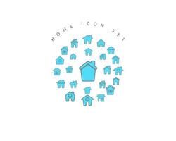 Home icon set design on white background. vector