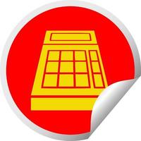 circular peeling sticker cartoon school calculator vector