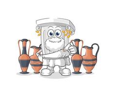 roman pillar cartoon character vector