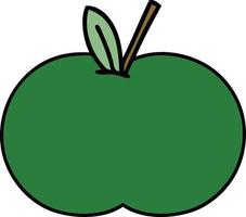 manzana jugosa de dibujos animados lindo vector