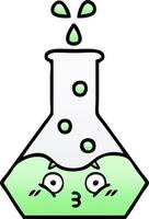 gradient shaded cartoon science beaker vector