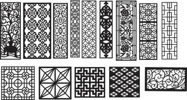 CNC Decorative Laser Cut Panels Template vector