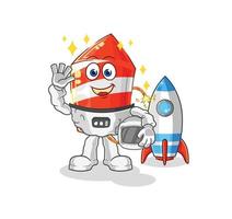 fireworks rocket character vector