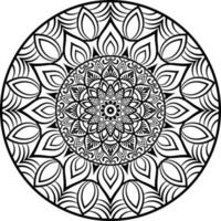 Decorative Mandala design line art, traditional Diwali Rangoli art for PowerPoint presentation. vector