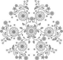 Mandala Floral Coloring Page Adults KDP Interior vector